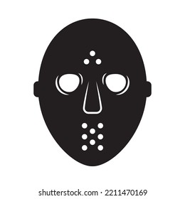 Vintage retro vwinter sport hockey mask. Can be used like emblem, logo, badge, label. mark, poster or print. Monochrome Graphic Art. Vector Illustration. Engraving style
