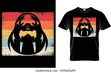 Vintage Retro Walrus - Walrus T Shirt Design
