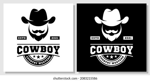 Vintage Retro Western Country Cowboy Texas Sheriff Old Vector Logo Design