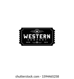 Vintage Retro Western Country Emblem Logo design