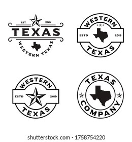 Vintage Retro Western Country Emblem Texas Logo design