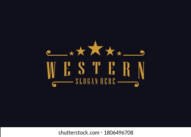 Vintage Retro Western Country Emblem Texas Logo design vector template