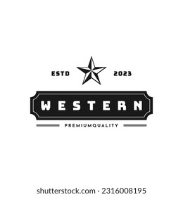 Vintage Retro Western Country Emblem Texas Logo Design