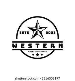 Vintage Retro Western Country Emblem Texas Logo Design