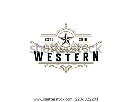 Vintage Retro Western Country Emblem Texas Logo design