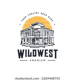 Vintage Retro Western Country Town Logo illustration