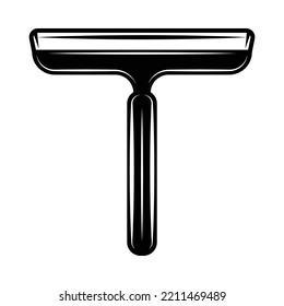 Limpiador de ventanas retro vintage. Se puede usar como emblema, logotipo, placa, etiqueta. marca, afiche o impresión. Ilustración de vectores de arte gráfico monocromo. Grabando estilo de corte de madera.
