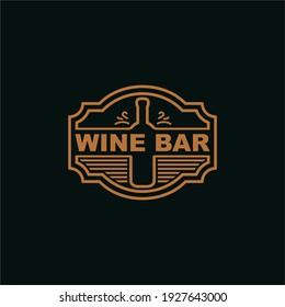 Vintage Retro Wine Bottle for bar pub club logo design
