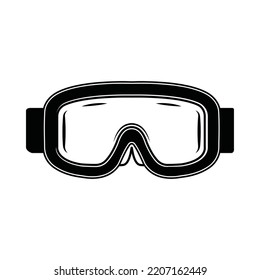 Vintage retro winter mask for camping. Can be used like emblem, logo, badge, label. mark, poster or print. Monochrome Graphic Art. Vector Illustration.
