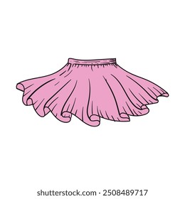 Vintage Retro Women Tutu Skirt for Ballet Dancing Icon Illustration Design Vector