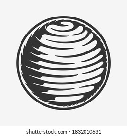 Vintage retro woodcut space galaxy planet. Can be used like emblem, logo, badge, label. mark, poster or print. Monochrome Graphic Art. Vector Illustration.

