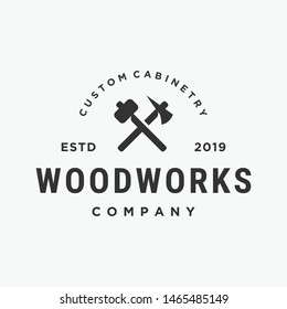 Vintage Retro Woodwork / Craftsman Carpentry Logo design