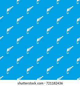 Vintage revolver pattern repeat seamless in blue color for any design. Vector geometric illustration