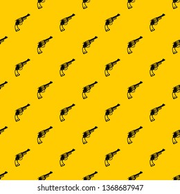 Vintage revolver pattern seamless vector repeat geometric yellow for any design