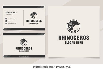 Vintage rhinoceros logo template monogram style