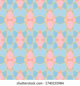Vintage rhombus shapes vector seamless ornament graphic design. Lines grid.
