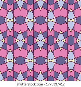 Vintage rhombus vector seamless background for interior decor. Art deco pattern. Tileable lines structure grid.