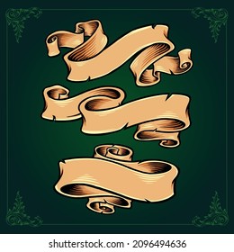 Vintage ribbon banner label classic collections Vector illustrations for your work Logo, mascot merchandise t-shirt, stickers and Label designs, poster, greeting cards advertising business company or 