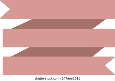 Vintage ribbon banner in modern simple flat design. Vector illustration