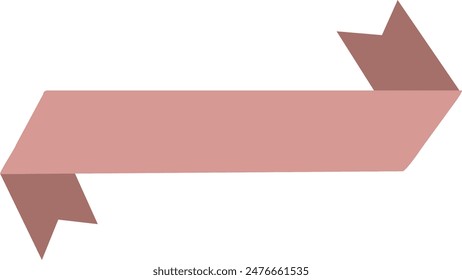 Vintage ribbon banner in modern simple flat design. Vector illustration