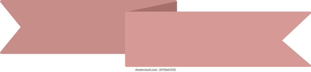 Vintage ribbon banner in modern simple flat design. Vector illustration