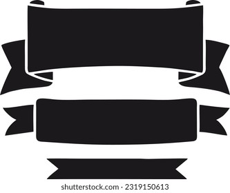 Vintage Ribbon Banner, Simple Ribbon Element, Vector illustration 45