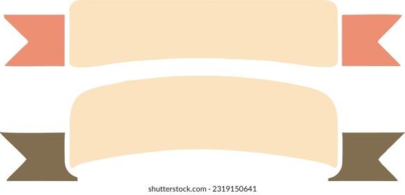 Vintage Ribbon Banner, Simple Ribbon Element, Vector illustration 8