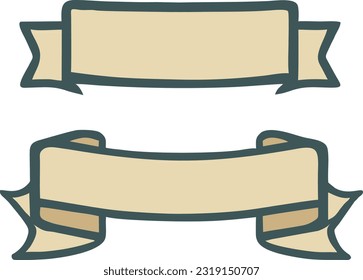 Vintage Ribbon Banner, Simple Ribbon Element, Vector illustration 32