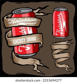 
Vintage ribbon banner template_Old banner energy drink dark