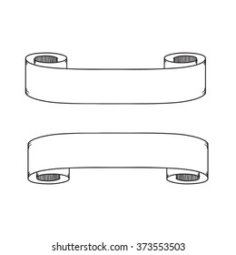 Vintage ribbon banner vector. Hand drawing style.