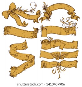 Vintage Ribbon Banners Vector Pack 02