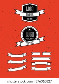 vintage ribbon element for logo design