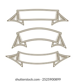 Vintage Ribbon Elements Banner Vector Set Vector Design Illustration