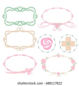 vintage ribbon, floral frames