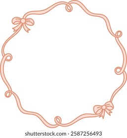 Vintage Ribbon Frame With Bows Vector Illustration