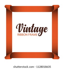 Vintage Ribbon Frame Vector Template Design Illustration