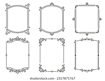 Vintage Ribbon Frames vector collection