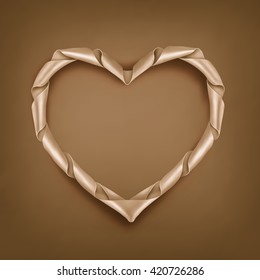 Vintage ribbon heart shaped frame template. Vector illustration