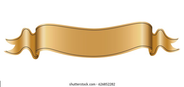 Vintage ribbon label on white background, realistic vector illustration.