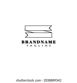 vintage ribbon logo cartoon icon design template modern vector illustration