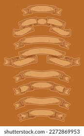 Vintage Ribbon Set Banner Decoration