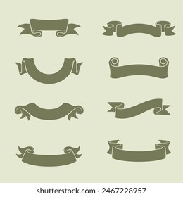 vintage ribbon set design. perfect for logos, labels, signs, emblems and illustrations.