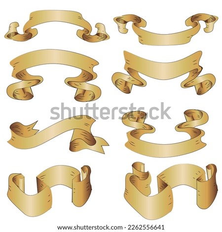 Vintage Ribbon Set Vector Design Element