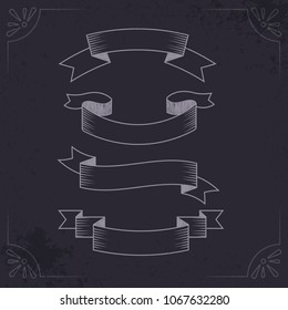 Vintage Ribbon Vector Icon Set