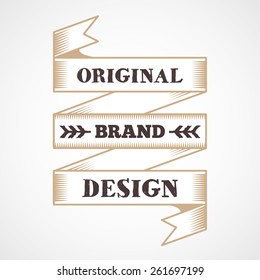 Vintage ribbon. Vector illustration.