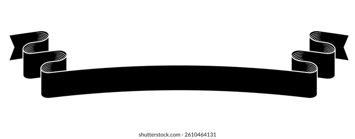 Vintage ribbon vector illustration. Scrolling ribbon frame in antique art deco style.