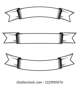 Vintage Ribbon. Vector retro ribbons collection.