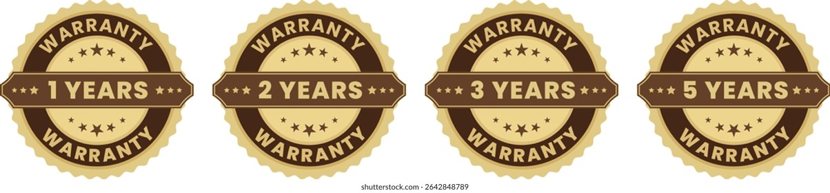 Vintage Ribbon Warranty Badges Pack for Product Labels and Marketing