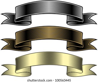 Vintage ribbons banners.