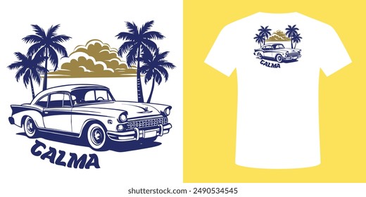 Vintage Ride Amidst Tropical Serenity